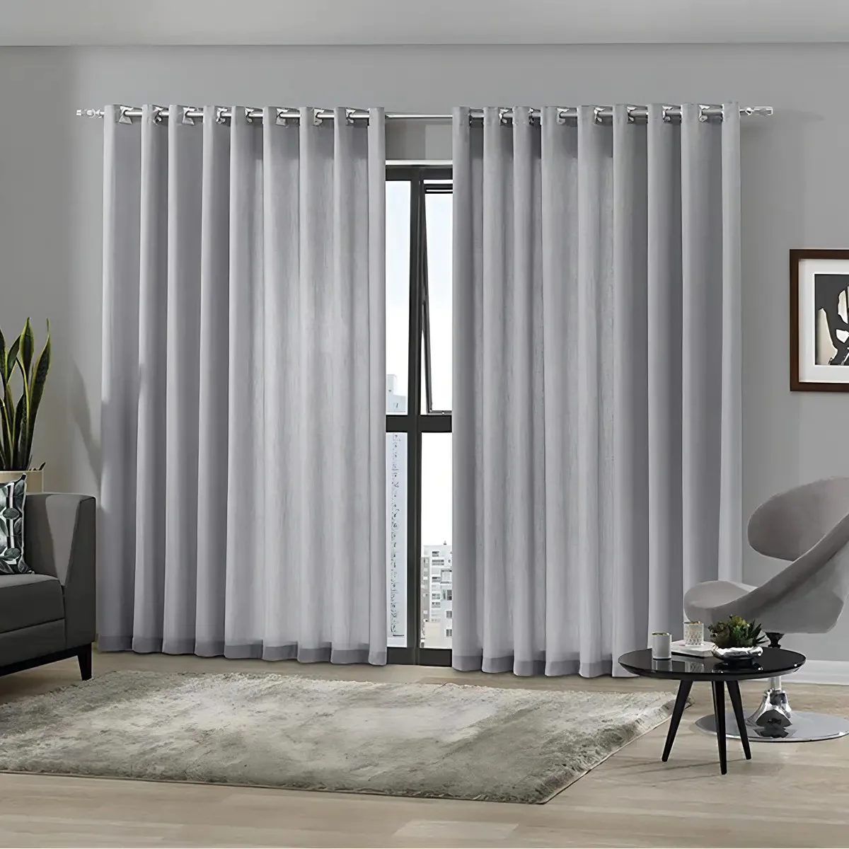 Cortinas Pronta Duplex Mônaco Prata 4,20m X 2,30m