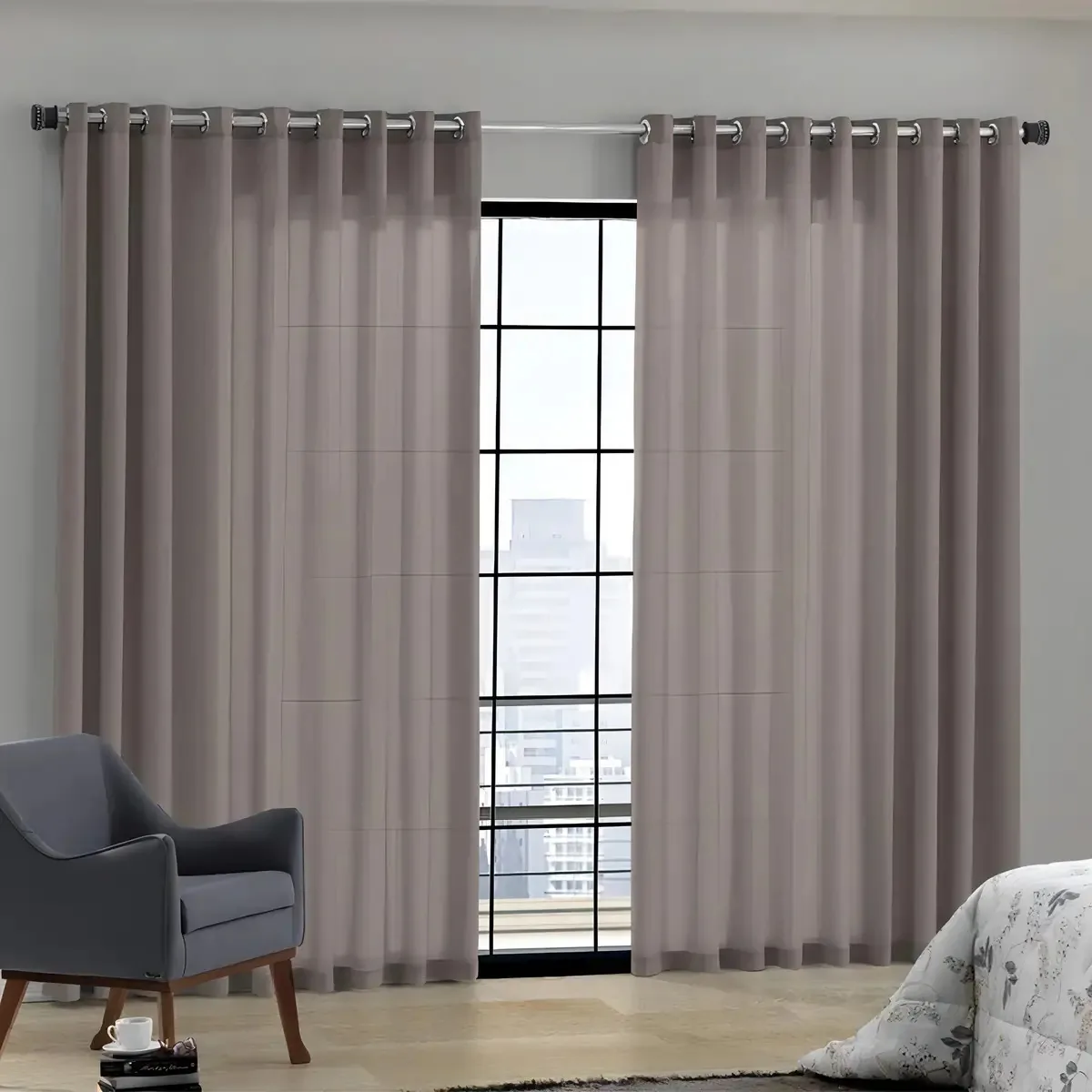 Cortina Duplex Chiffon Promocional