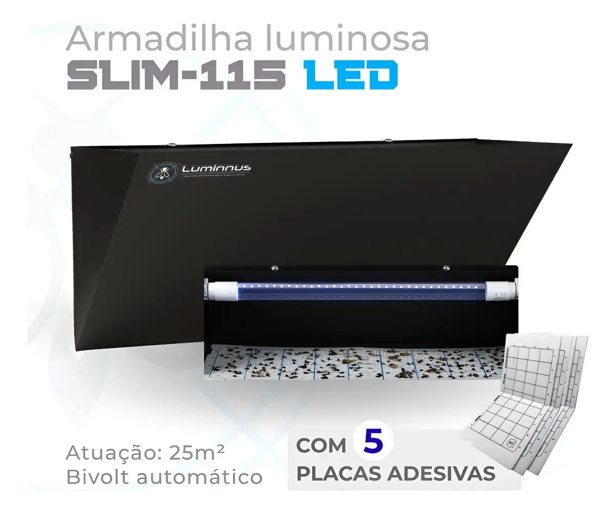 Armadilha LED preta para captura de moscas SLIM-115