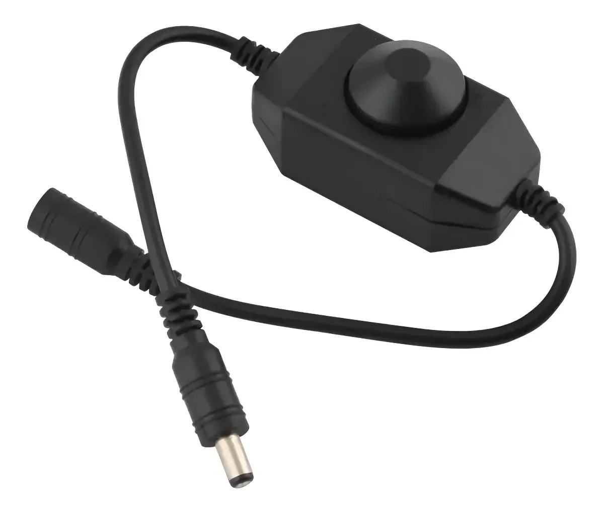 Plug Interruptor Dimmer Giratório Preto P/ Fita Led