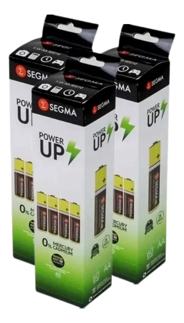 Kit 3 Pilhas Caneta Aa Caixa C/ 60 Unidades Durável Segma