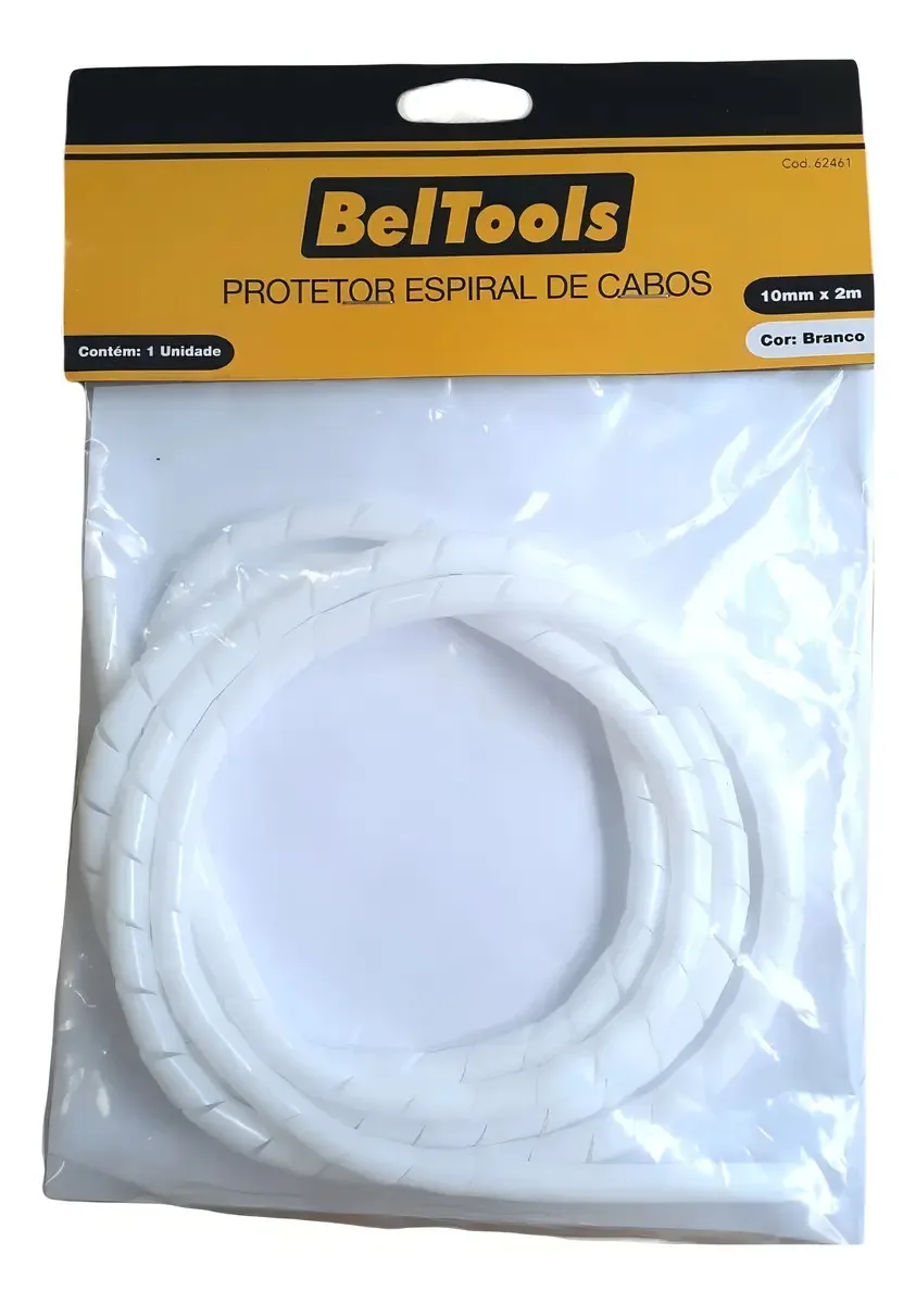 Protetor De Cabos Espiral 10mm X 2 Metros Branco Beltools