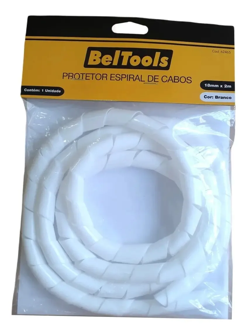 Protetor De Cabos Espiral 18mm X 2 Metros Branco Beltools