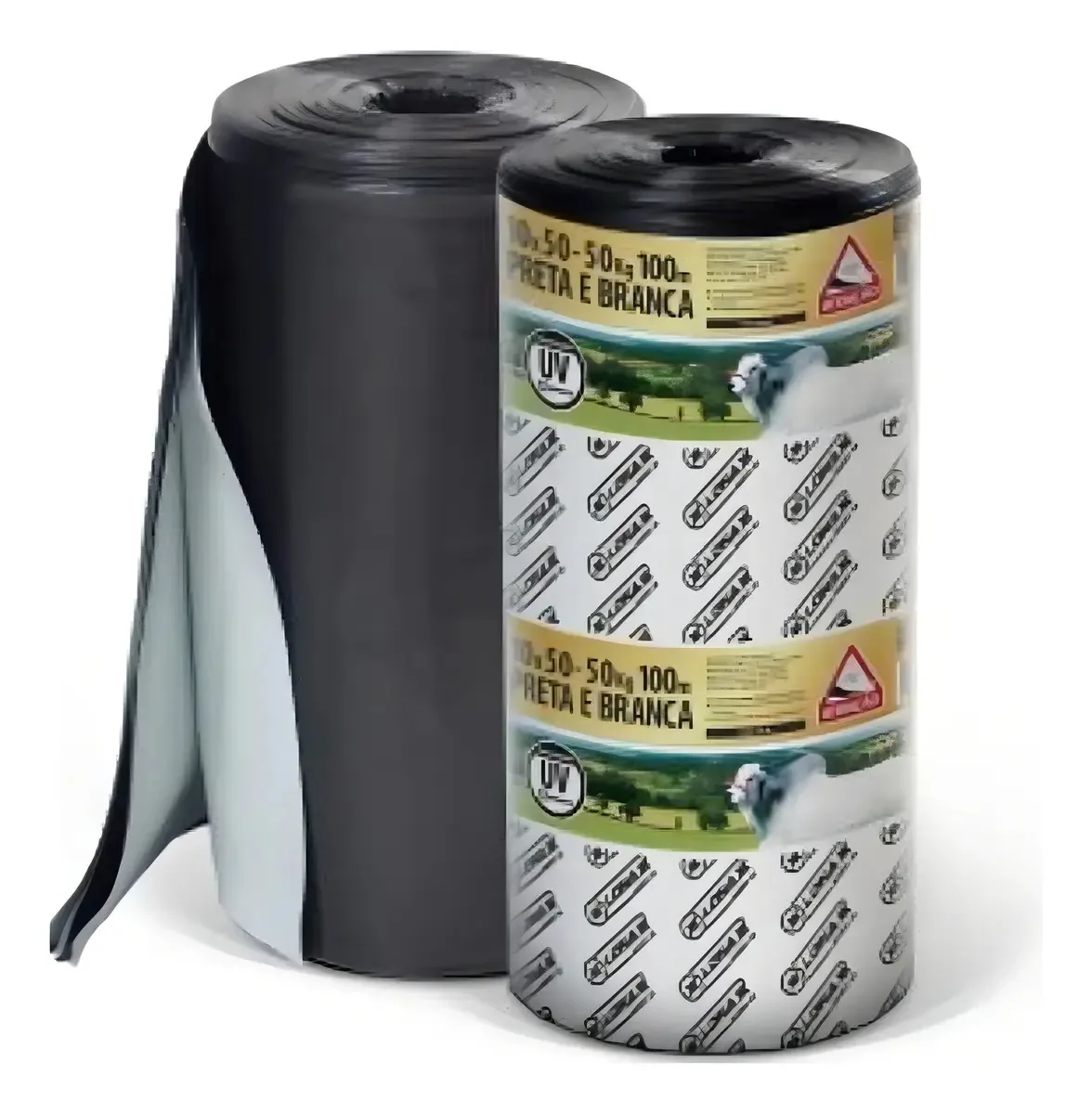 Lona Agro Preta/branca Uv6 4x50m 100 Micra 20kg Lonax