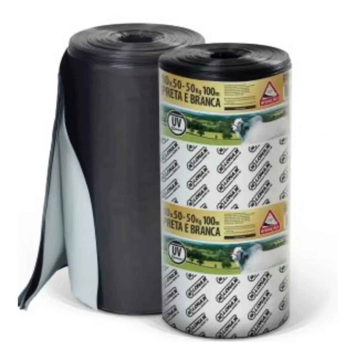 Lona Agro Preta/branca Uv6 4x50m 120 Micra 24kg Lonax