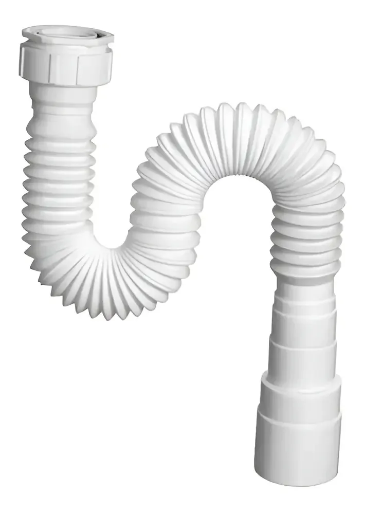 Sifão Sanfonado Universal Branco 70cm Valeplast Polipropileno Flexível