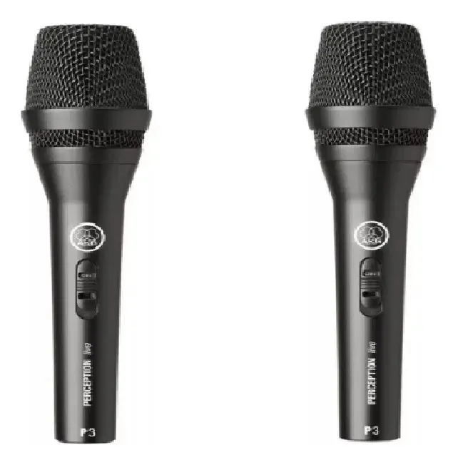 Kit C/2 Microfones Akg P3 S Dinâmico Cardióide Preto