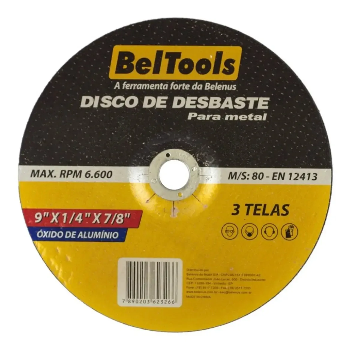 Kit 3 Disco Desbaste 9x7/8 Corte Metal Beltools