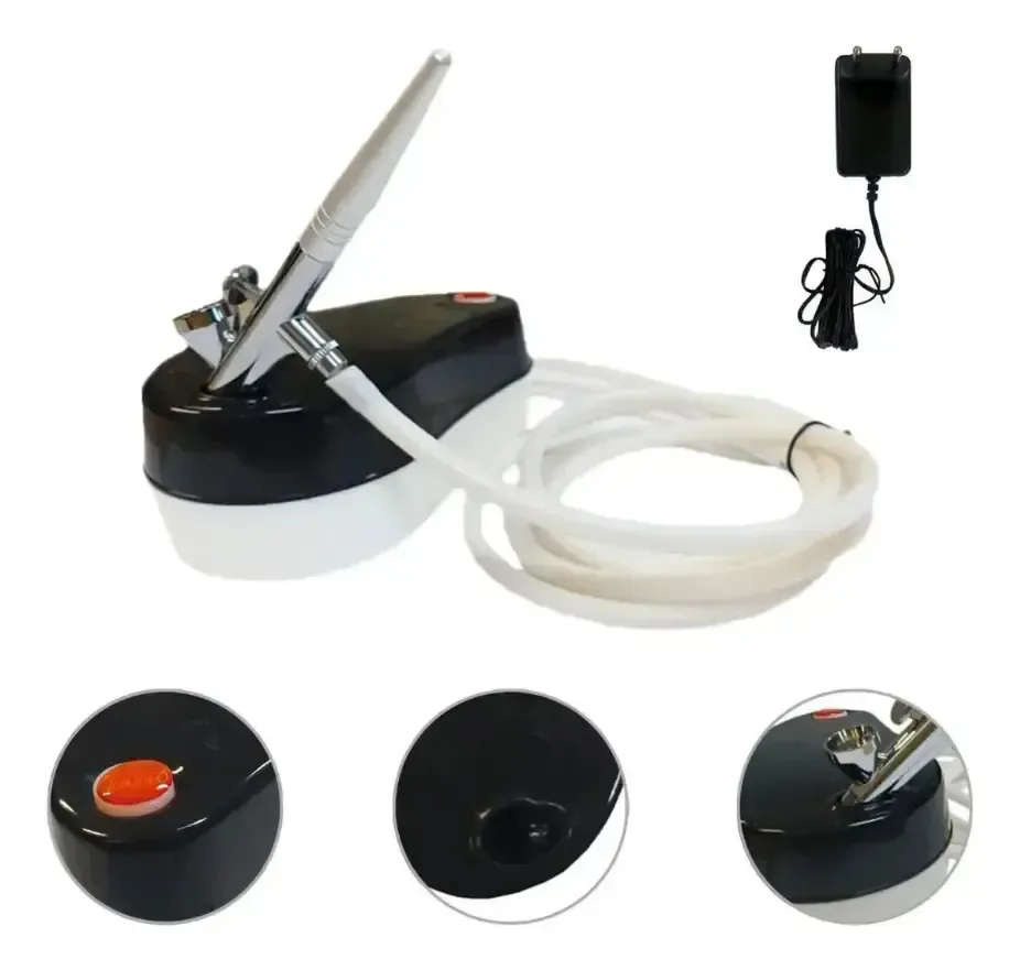 Kit Aerografo Bivolt 110/220 Hs07 + Aerografo Pigmentação