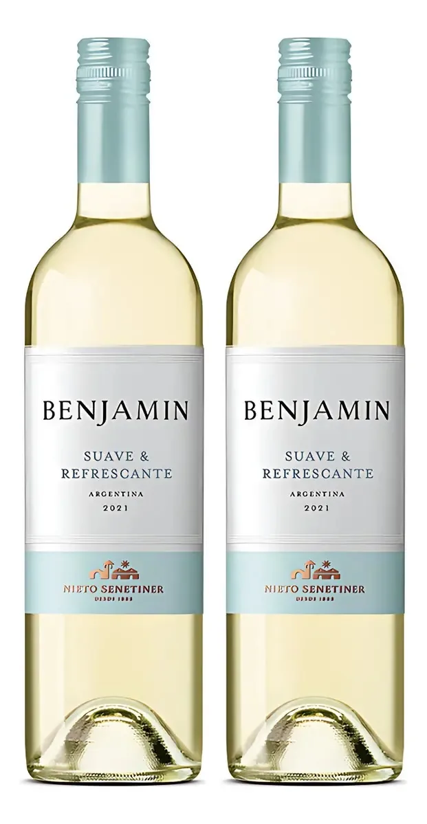 Kit 2 Vinhos Argentino Benjamin Branco Suave 750ml