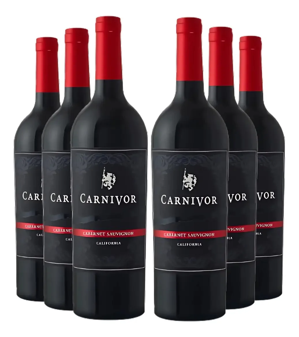 Kit 6 Vinhos Norte Americano Carnivor Cab. Sauvignon 750ml