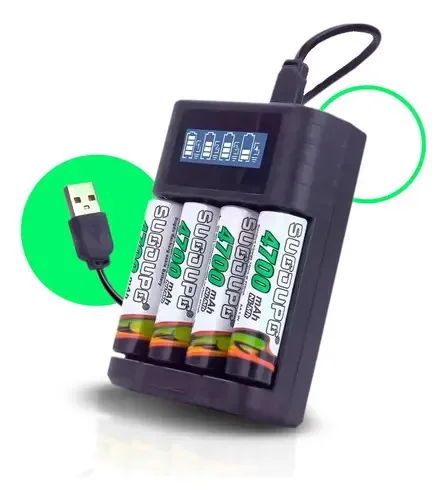 Carregador De Pilha Inteligente Lcd