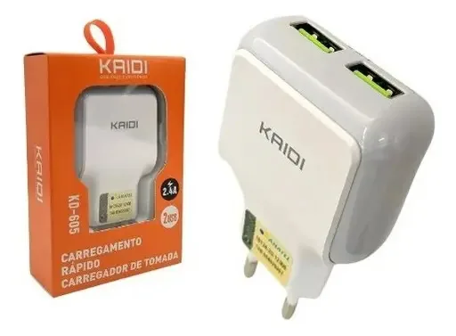 Carregador Rápido 2.4a Duas Usb - Kaidi dhsinformatica