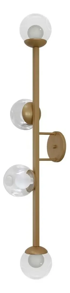 Arandela Luminalux Vêneto 4 Globos Jabuticaba Casa Moderna Cor Dourado Globos Transparente