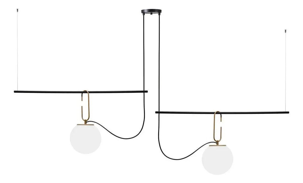 Pendente Luminalux La Bela 2 Globos Branco Decoração