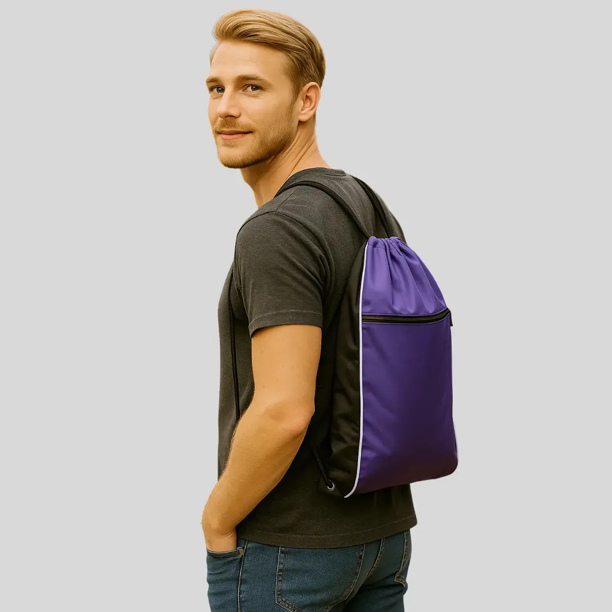 Mochila Saco Roxa Fanza Moda e Acessórios Academia Porta Chuteira
