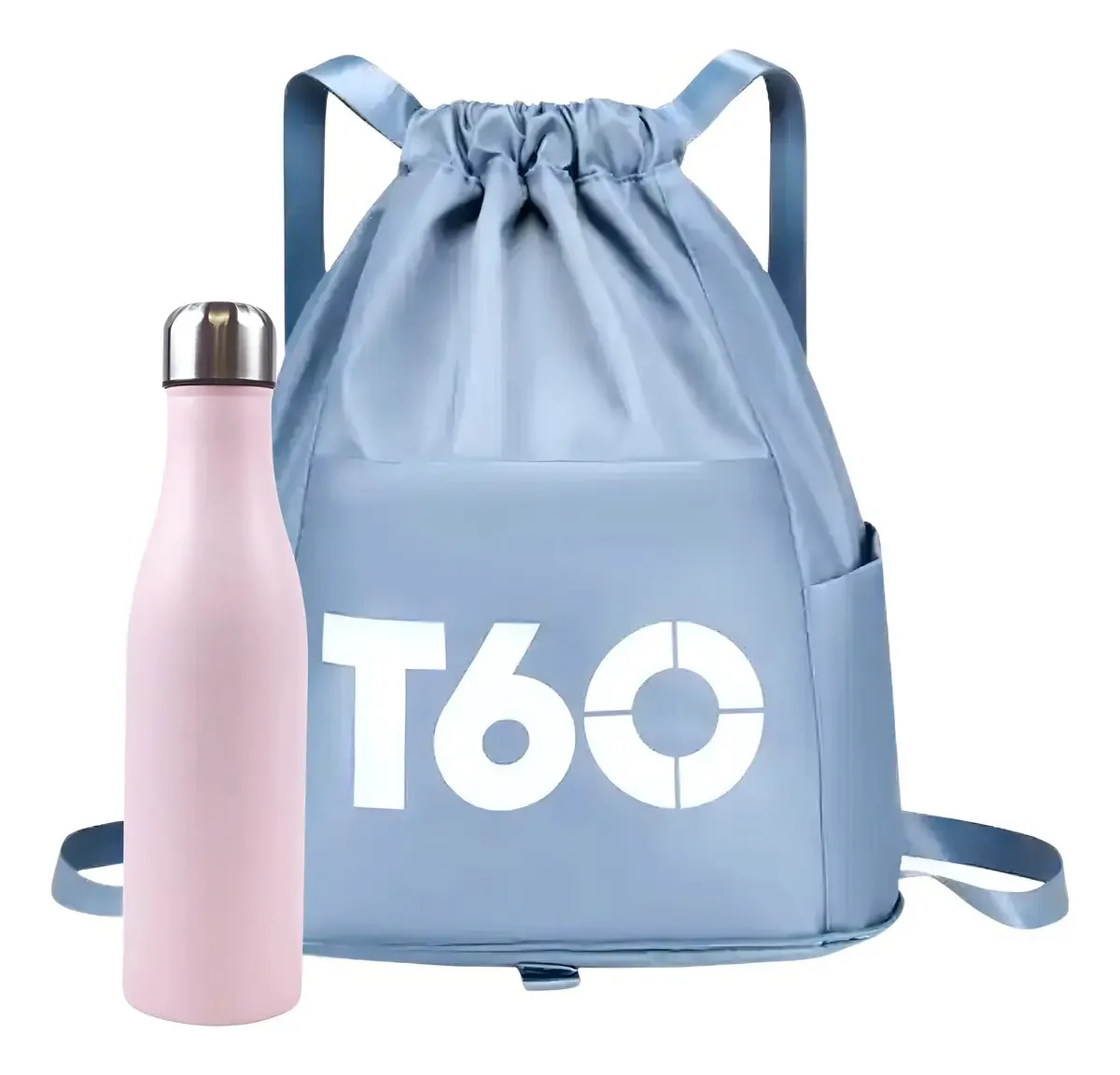 Mochila Saco Academia Viagem Dobravel Treino Passeio Fitness Cor Azul-aço Liso