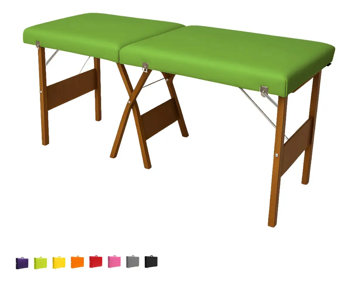 Maca Massagem Dobrável 230kg Portátil C/ Rodinha Cor Verde-limão