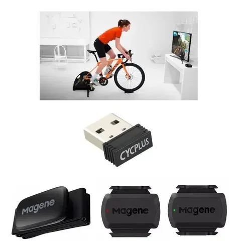 Kit Zwift Onelap 2 Sensores + Monitor Cardíaco + Antena Usb