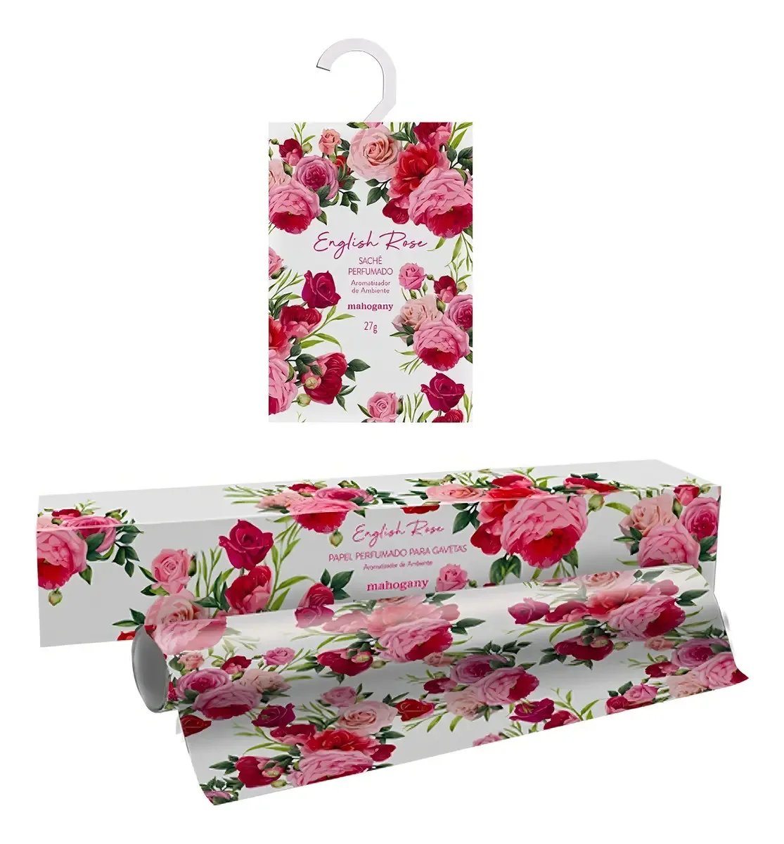 Kit Papel Perfumado E Sachê English Rose