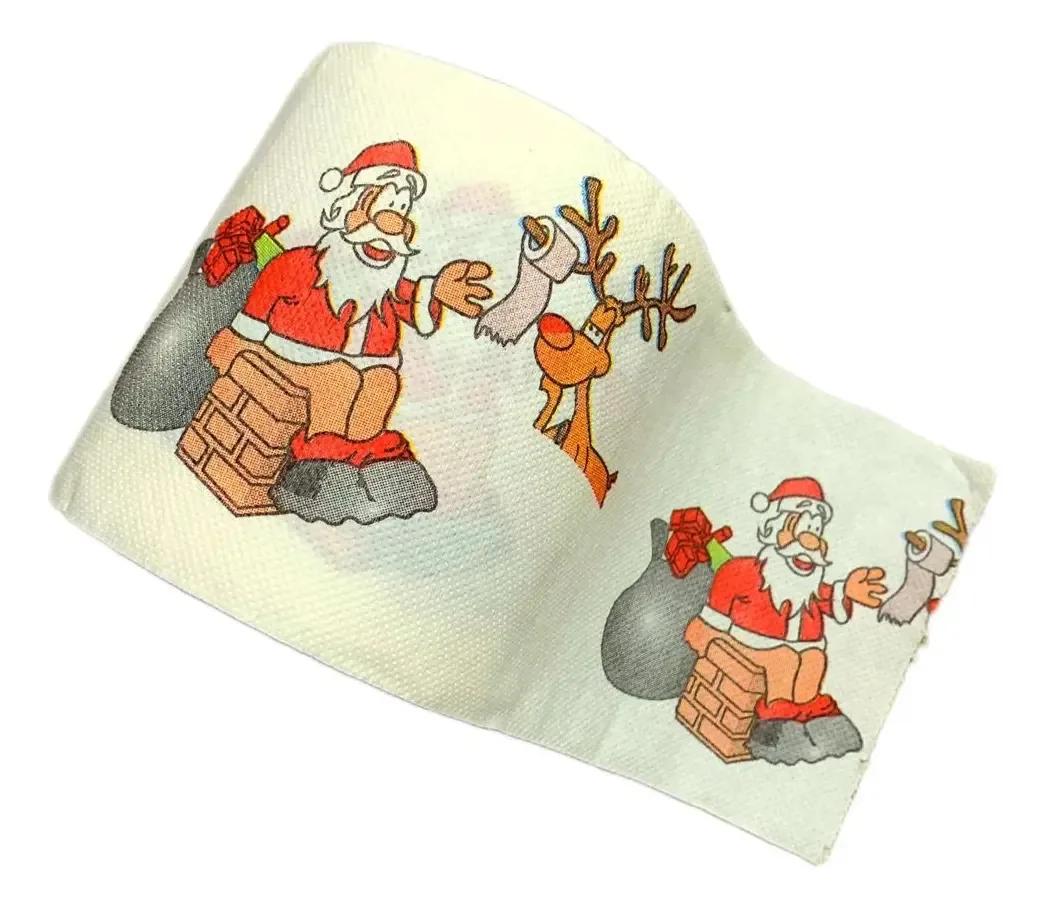 Papel Higiênico Natal Decoração Banheiro Papai Noel Rena