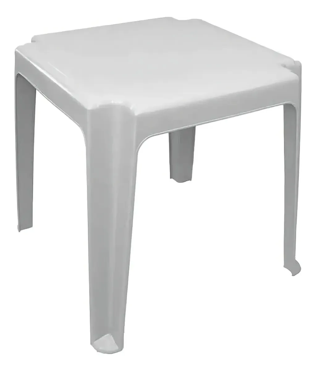 Mesa Apoio Multiuso Plástico Jardim Pratica Resistente Mini Cor Branco
