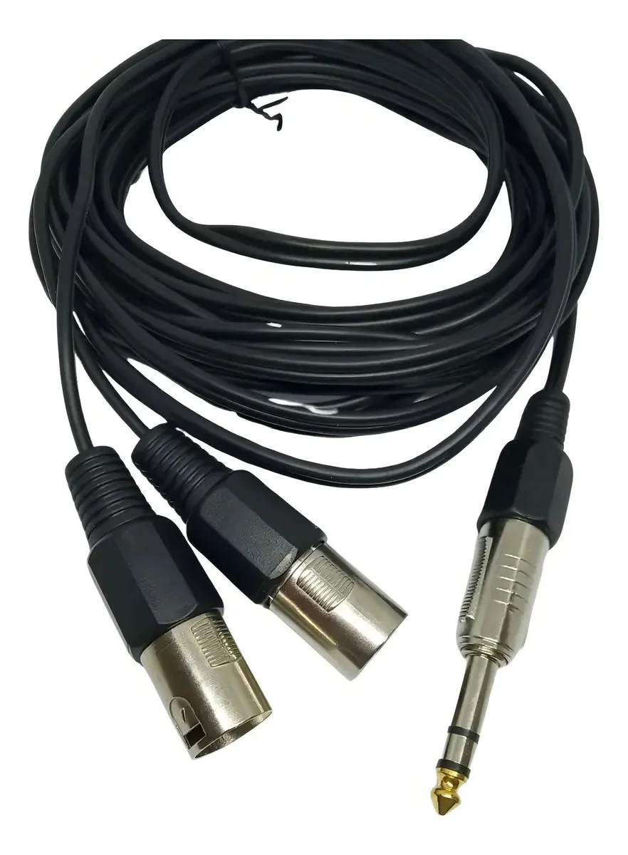 Cabo P10 XLR Macho Duplo 3m Profissional M & M Cabos Áudio