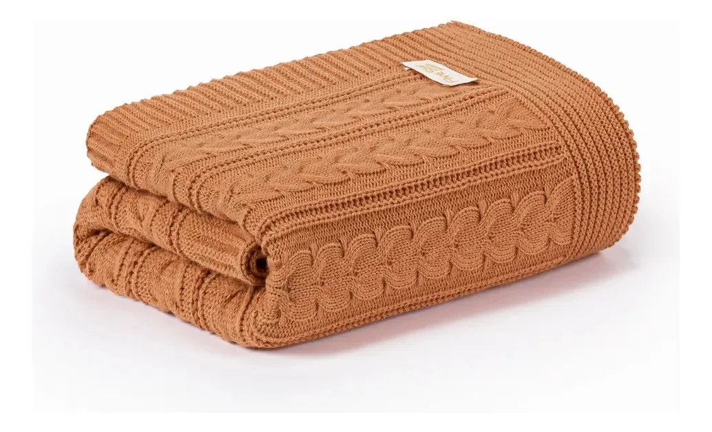 Manta Sofa Sala Cama King Peseira Tricot 260x70 Berlim Cor Cobre