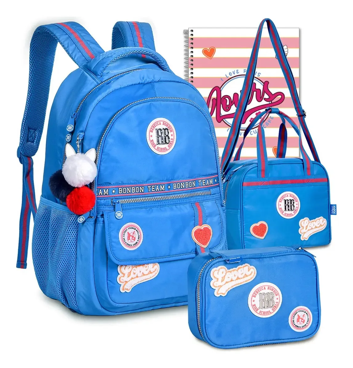 Mochila Escolar Rebecca Bonbon Escolar Universitária Rb Cor Azul 15l