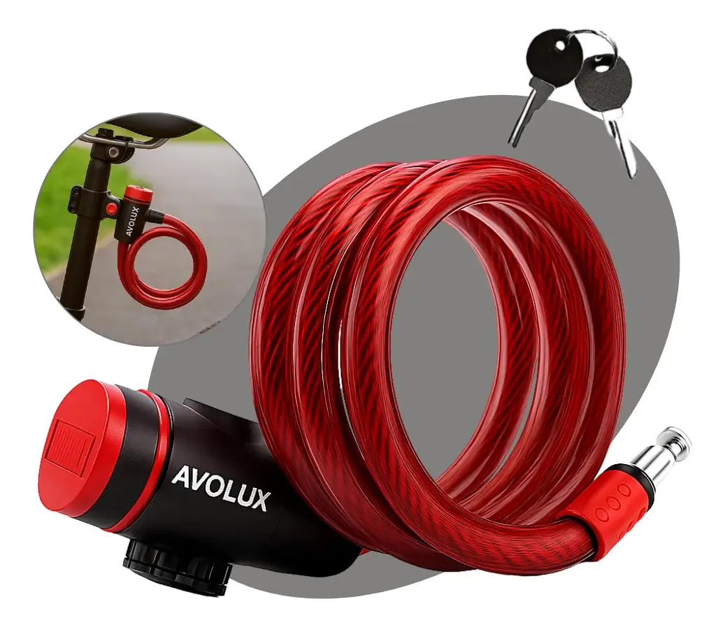 Cadeado Corrente Aço Antifurto Avolux 1,2m 12mm Com Suporte e Chaves