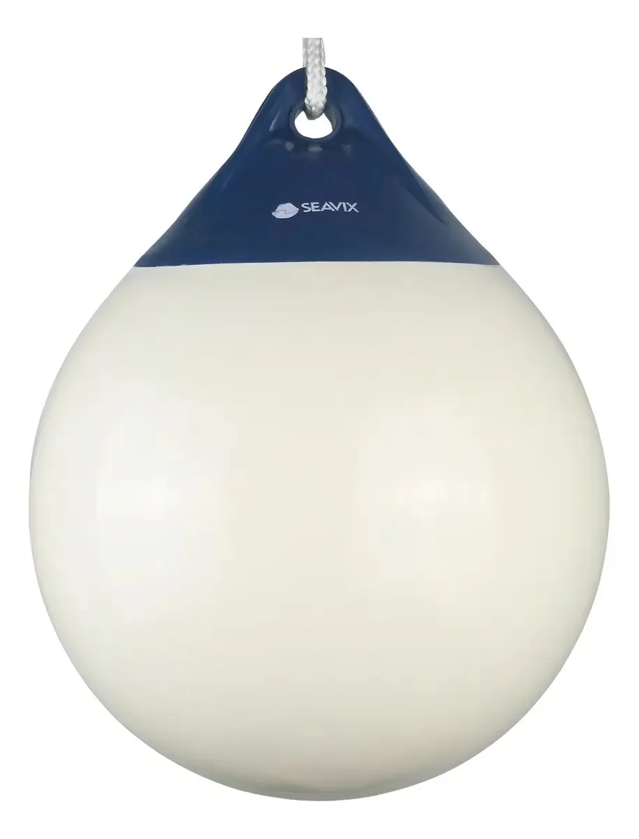 Defensa Para Embarcações A3 Branco Com Azul Seavix Fabricado Em Pvc Resistente E Flexível Barcos Lanchas Iates Veleiros Alto Mar Navegação Boia Náutica