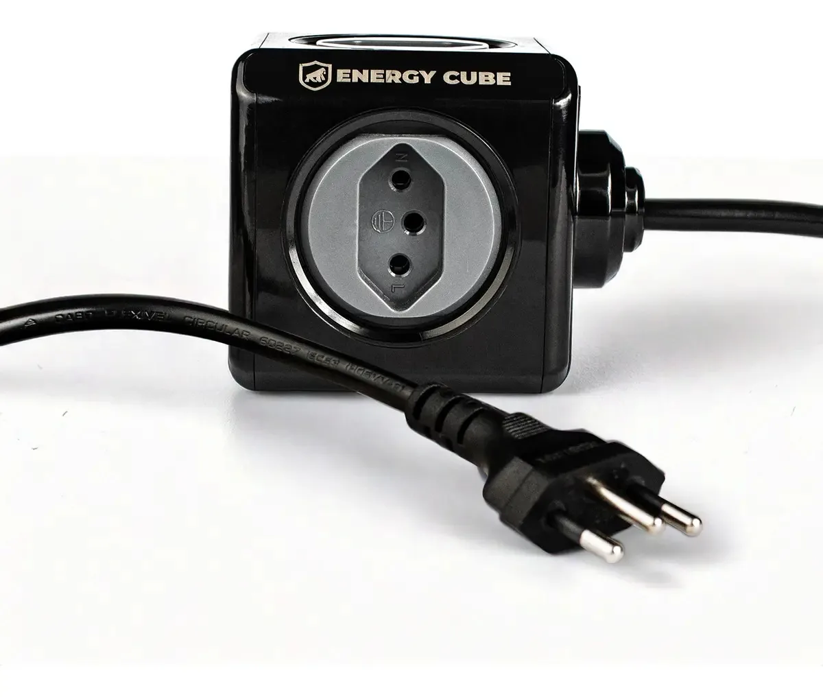 Filtro de Linha GShield Energy Cube com 4 Tomadas e USB 1,5m Preto