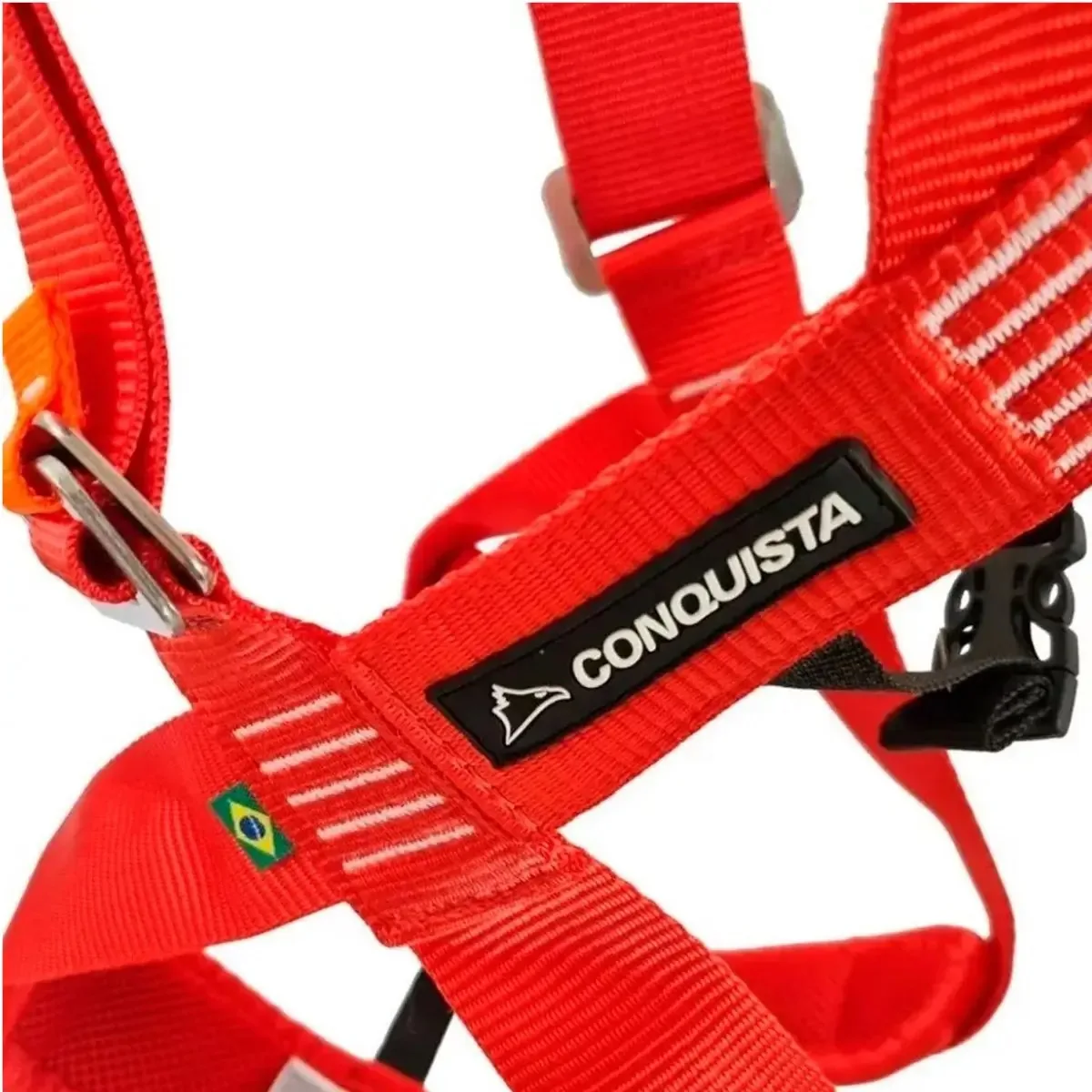 Cadeirinha Infantil Conquista Brave Vermelho para Escalada Rapel Tirolesa 4 a 12 Anos