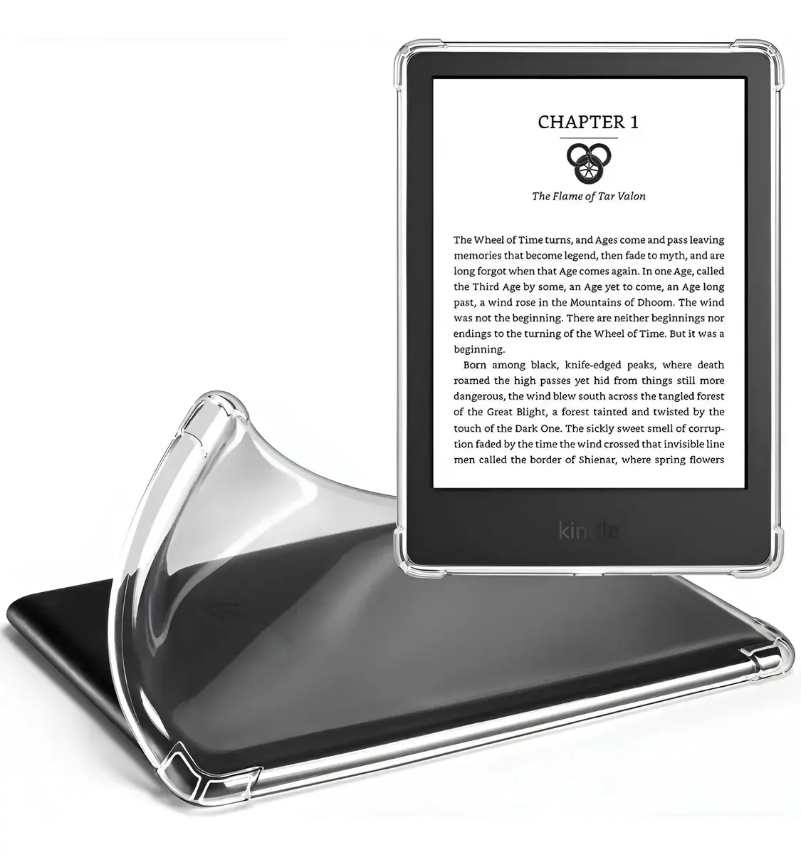Capa transparente e lente para Kindle 2024 11ª geração de 6 polegadas
