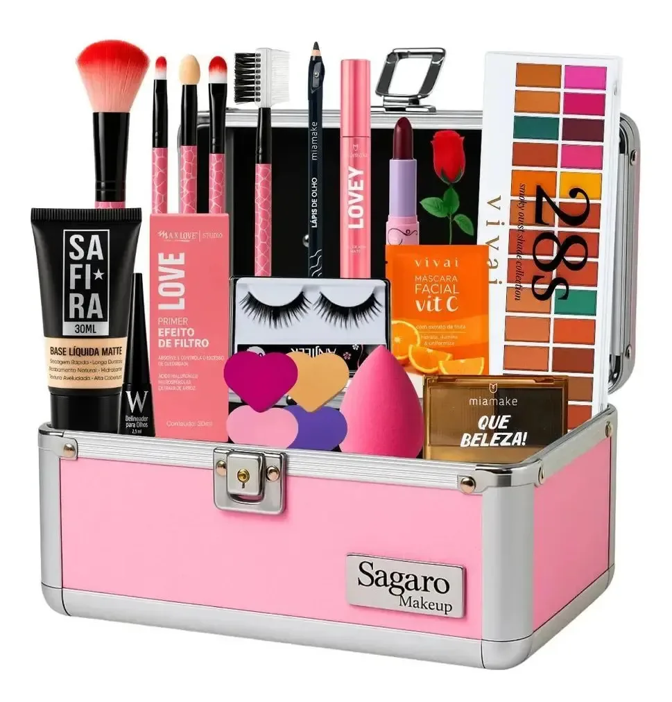 Maleta De Maquiagem Completa Essencial Premium Linda