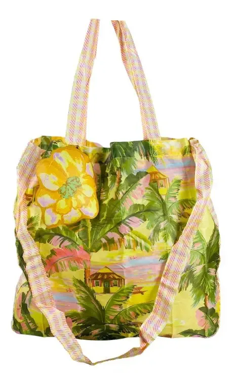 Bolsinha Ecobag Me Leva Farm Coleção Nova Dobrável Sacola Folhagem Inverno Verão Folhagem Inverno Verão Níquel Folhagem Inverno Verão
