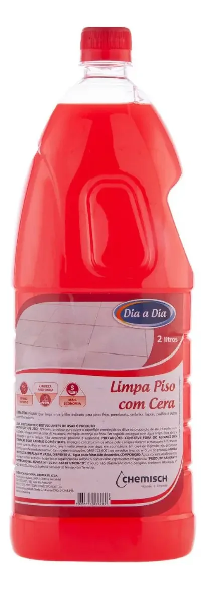 Limpa Piso Com Cera 2l Para Porcelanato Brilhante Acetinado