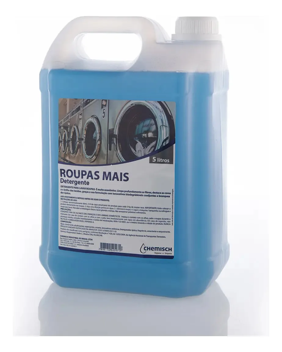 Detergente Para Roupas Mais 5l Rende Mais Limpeza Pesada