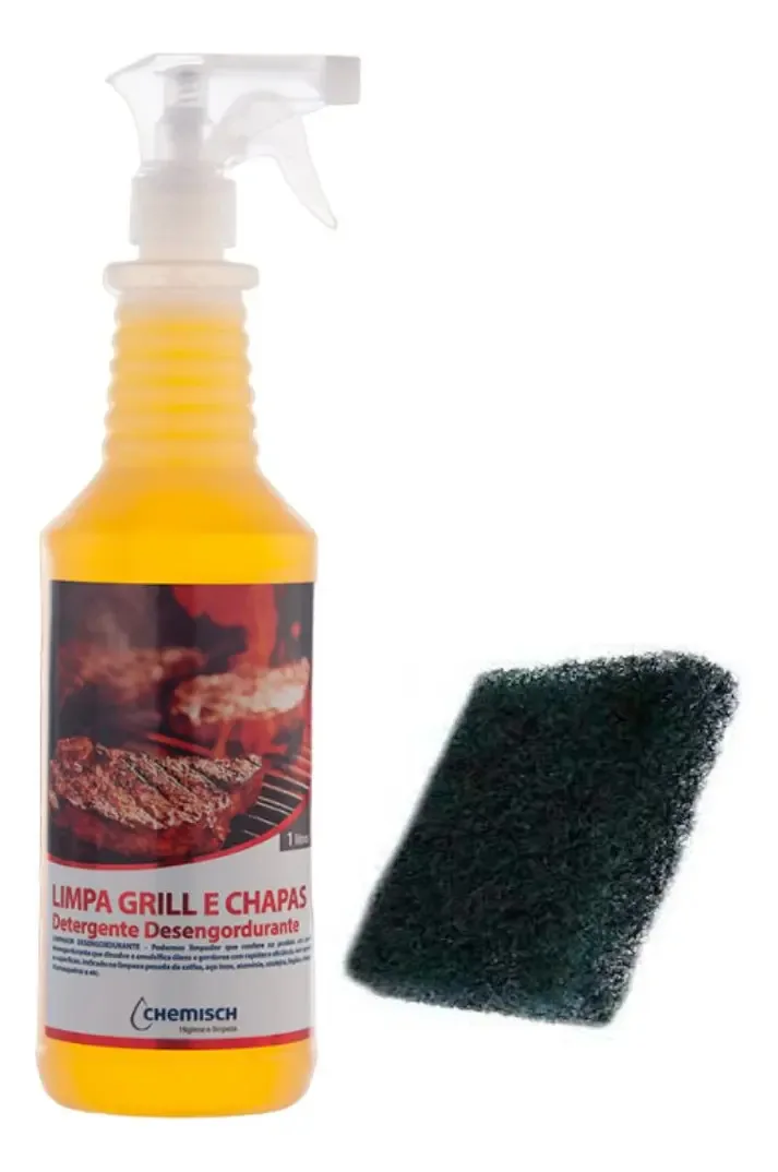 Limpa Chapas Fritadeiras C/ Fibra P Limpa Grill E Chapas 1l