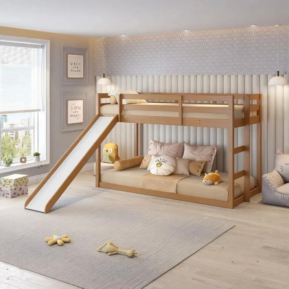 Conjunto Beliche Extensível Infantil E Escorregador Family Amendoa