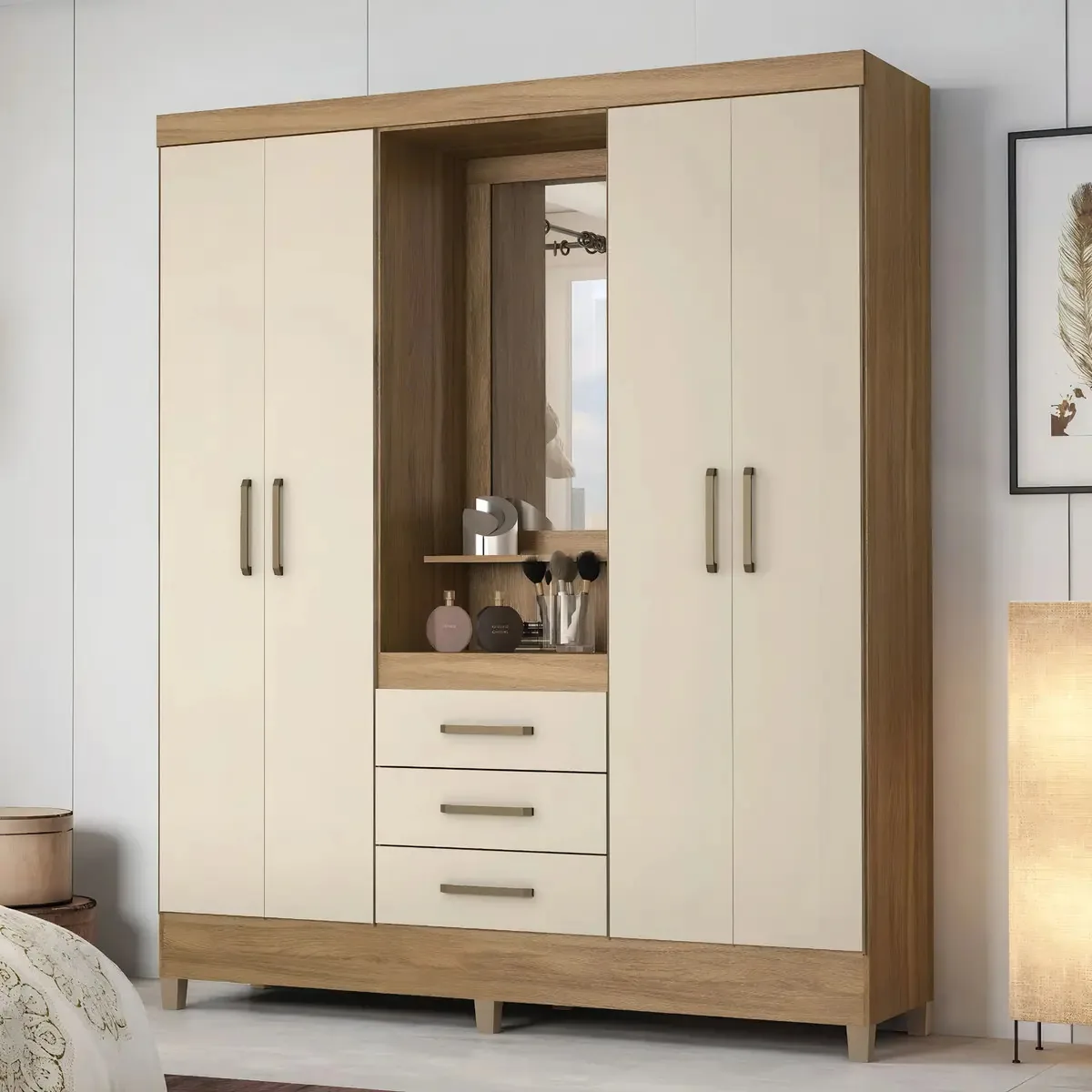 Guarda-roupa Para Quarto Com Espelho Pérsia Jhwt
