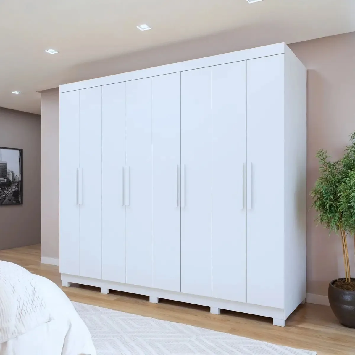 Guarda-roupa Para Quarto 4 Portas Andara Branco Fh