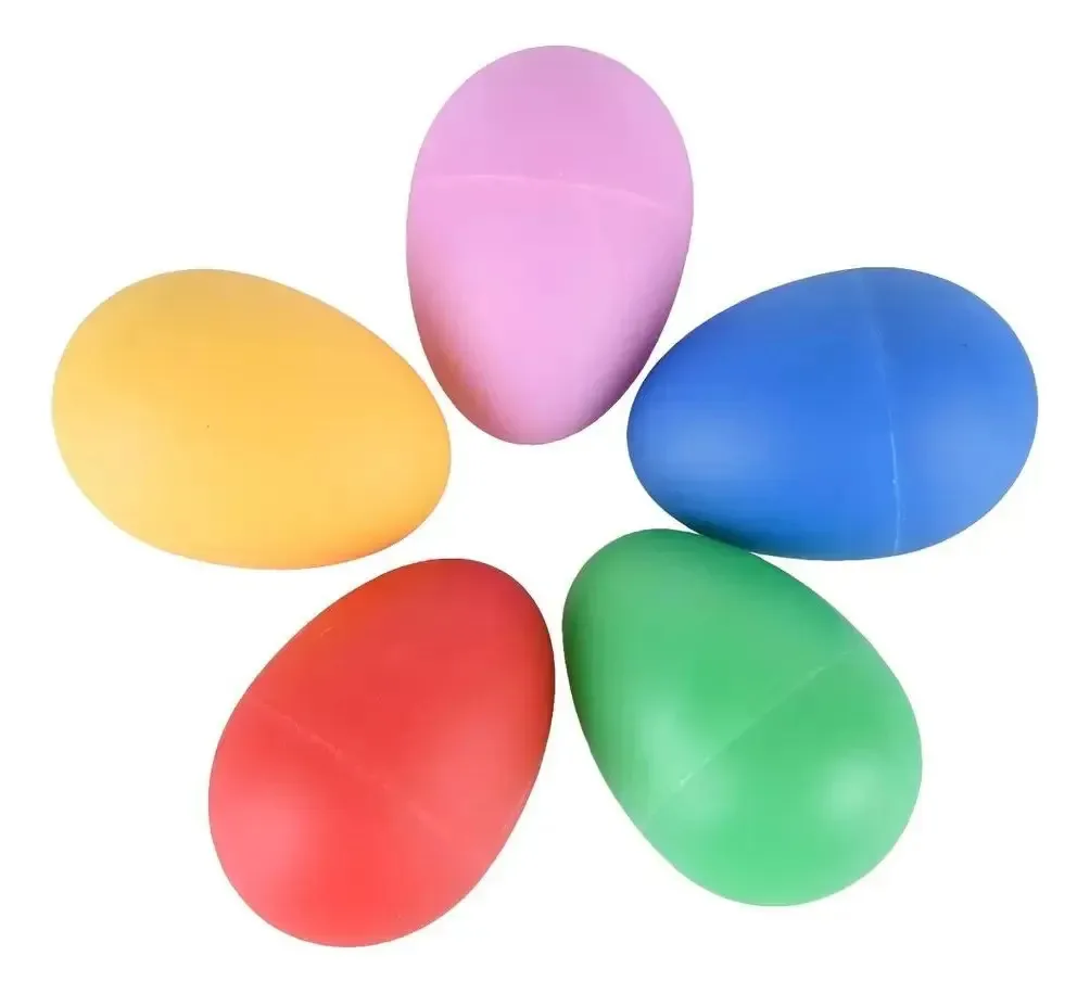 2x Ganza 5 Ovinho Colorido Chocalho Shaker Eggs Musicalizaçã