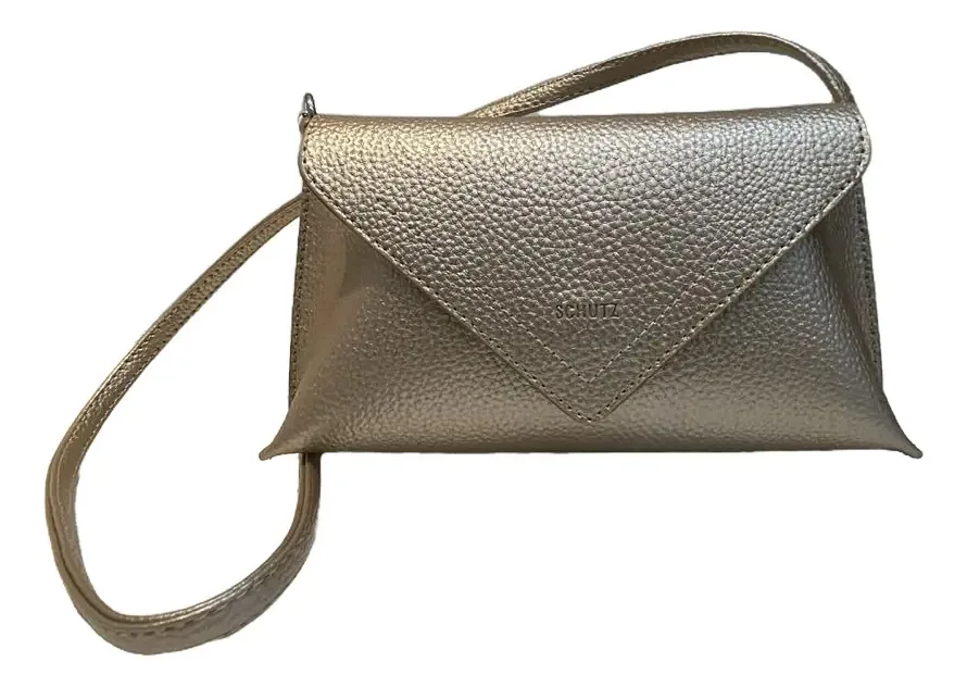 Schutz Bolsa Tiracolo Meli Pequena Acambamento Dos Ferragens Prata Cor Platina Correia De Ombro Platina Desenho Do Tecido Big Floater