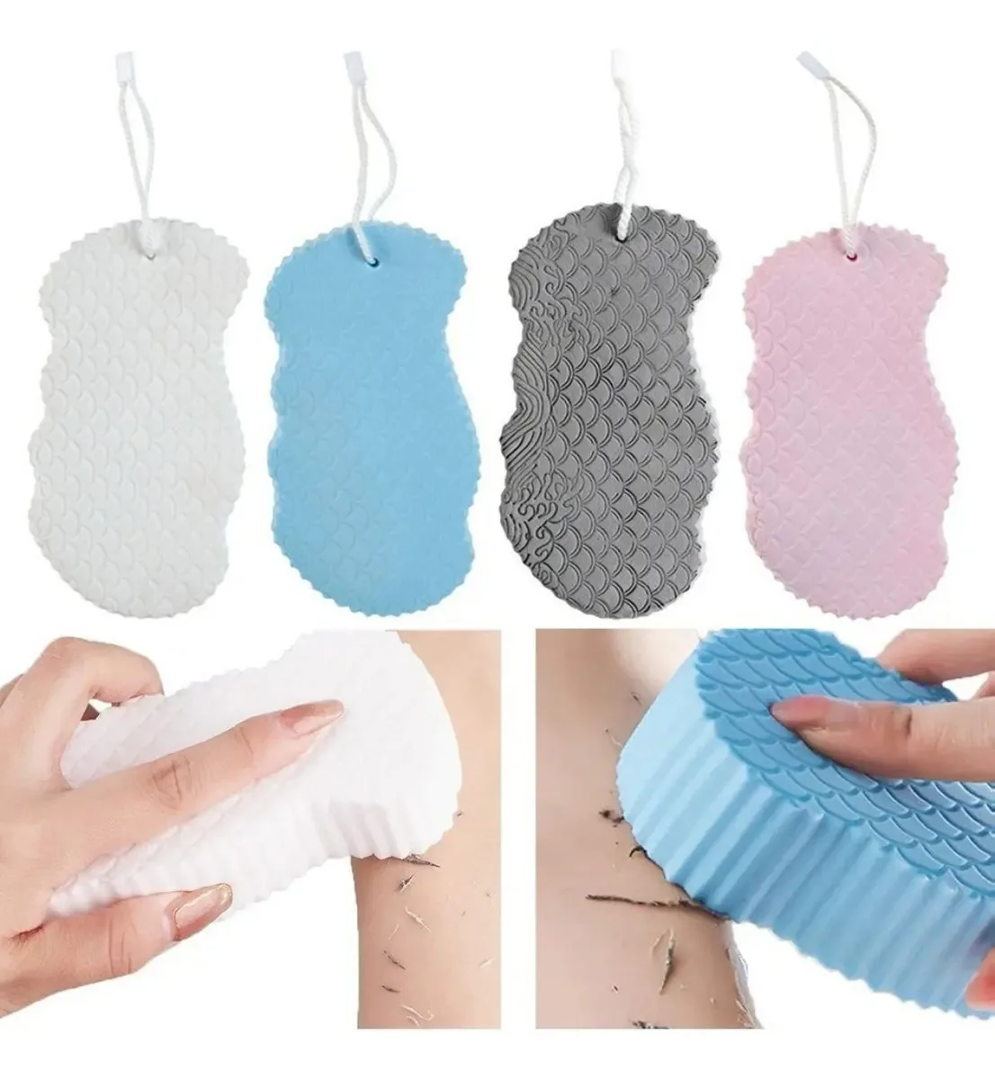 Esponja De Banho Esfoliante Supermacia Removedor 4 Pçs Cor 4Pcs