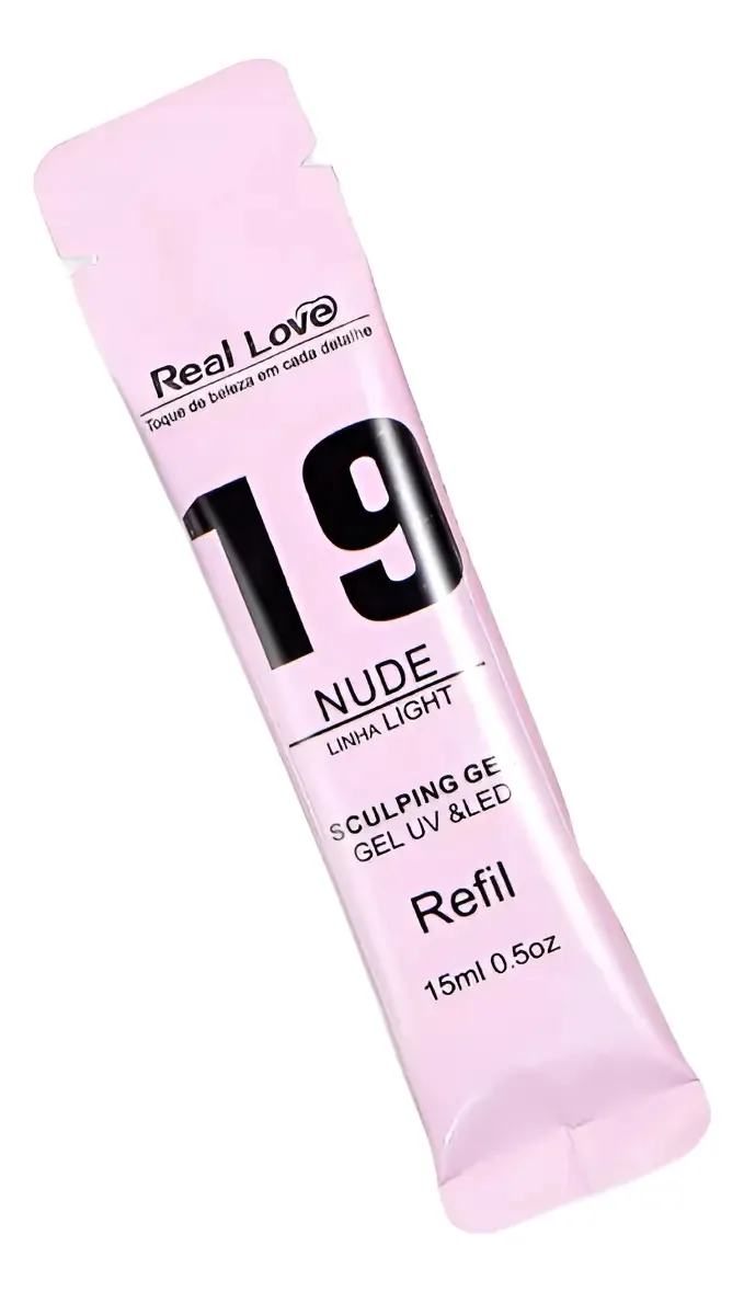 Gel Refil Real Love 15ml Nude Unhas Esculpidas Cor #19
