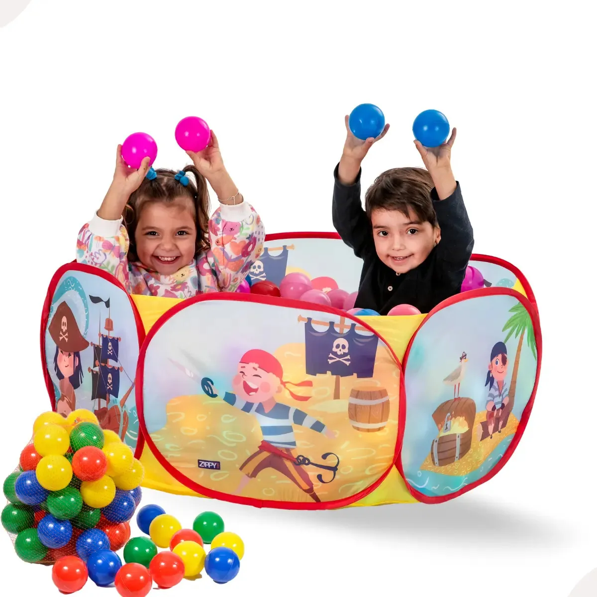 Piscina Infantil Com 100 Bolinhas Menino Menina Cor Pirata