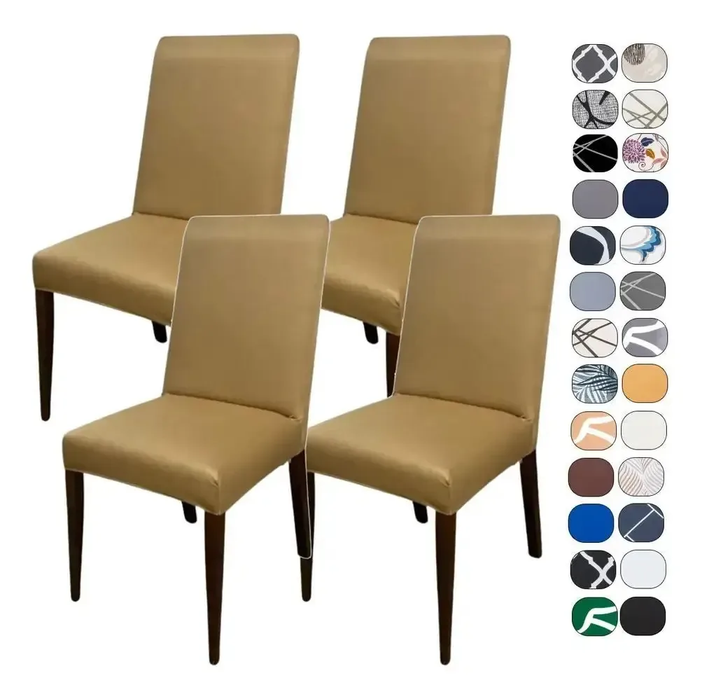 Kit 4 Capas Para Cadeira Spandex: Renove Já - Bege