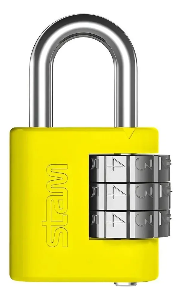 Cadeado Senha Stam 25mm: Proteja Malas, Mochilas E - Amarelo