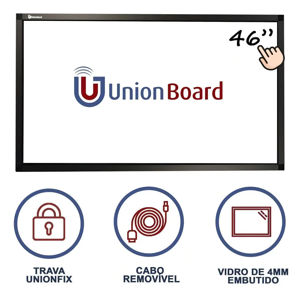 Moldura/lousa Interativa Touchscreen Unionboard 46